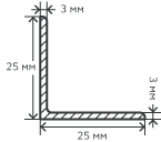 Уголок нерж. никельсодержащий 25х3